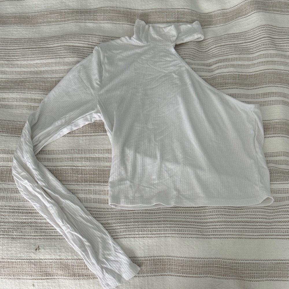 Elegant White Asymmetrical Garage Women's Top